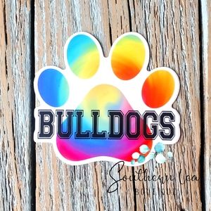 Tie-Dye Bulldogs Decal 3" x 3"